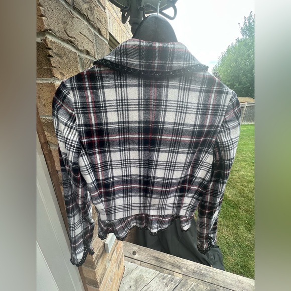 MOSCHINO JEANS Blazer Jacket Knit Black & White Women’s Size Small Made in Italy - Picture 14 of 16